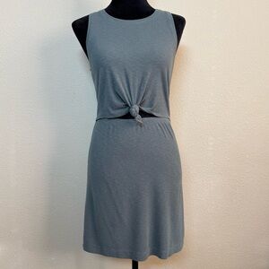 Aerie dress women XS sleeveless cut out tie front ribbed green
